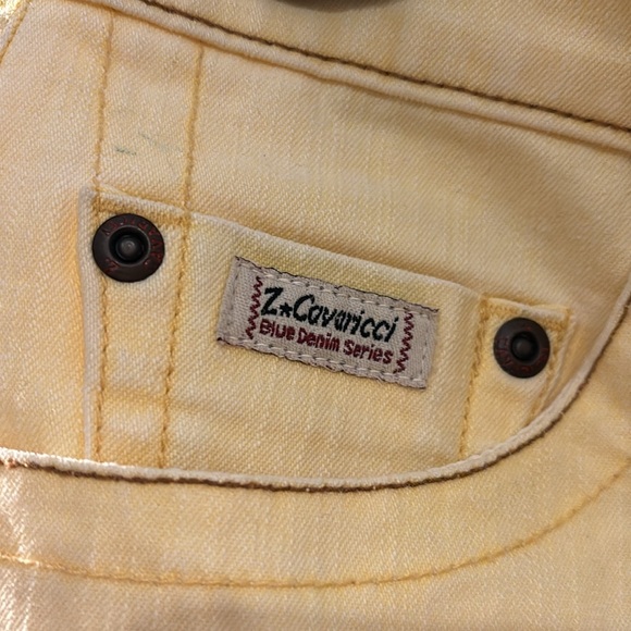 Z. Cavaricci Authentic Vintage Sz 10 (34x28) pale yellow Hand Crafted Denim Jean - Picture 5 of 8